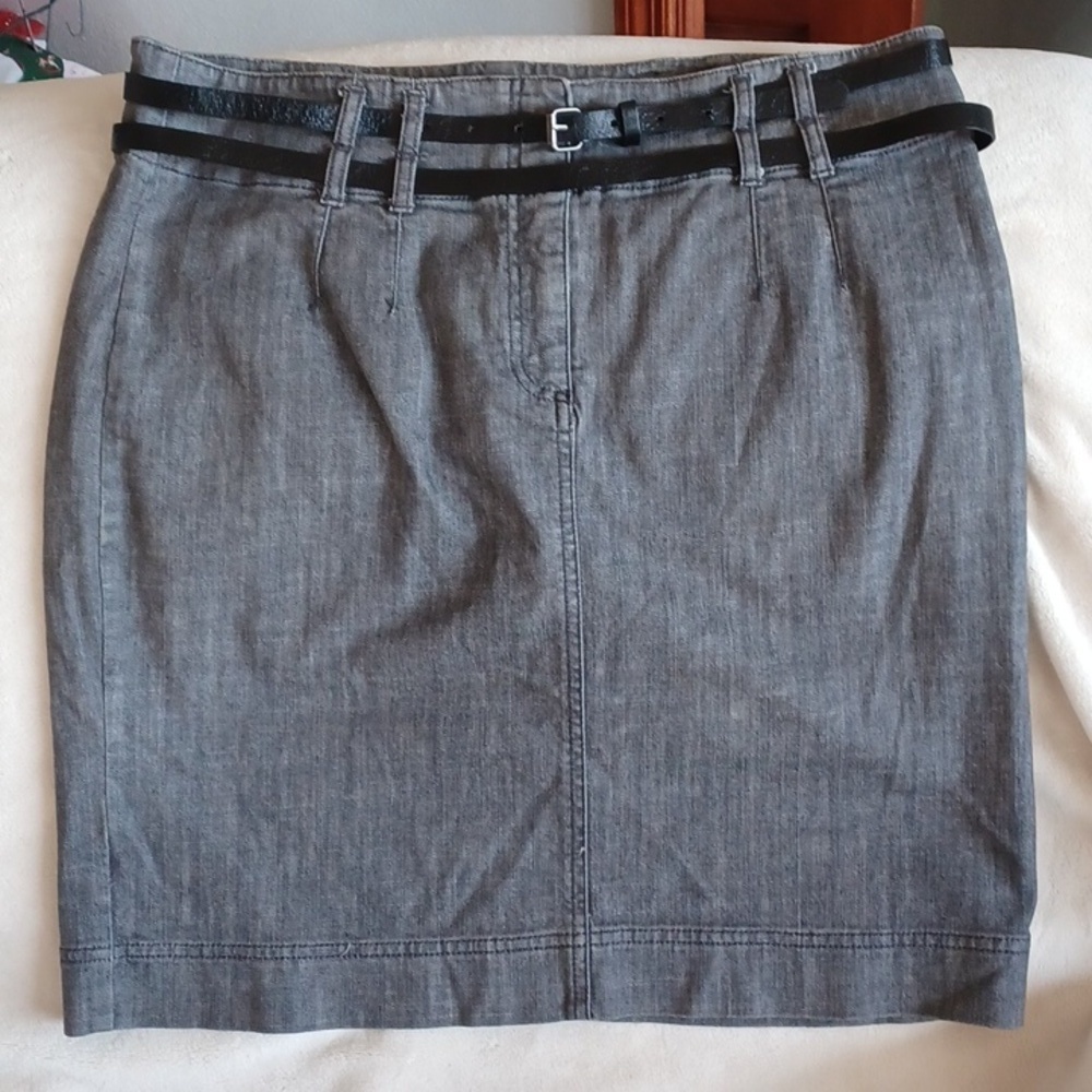 Attention pencil skirt, gray denim, sz 12